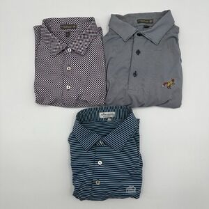 Lot 3 Peter Millar Summer Comfort Crown Crafted Polo Mens Large L Golf Casual